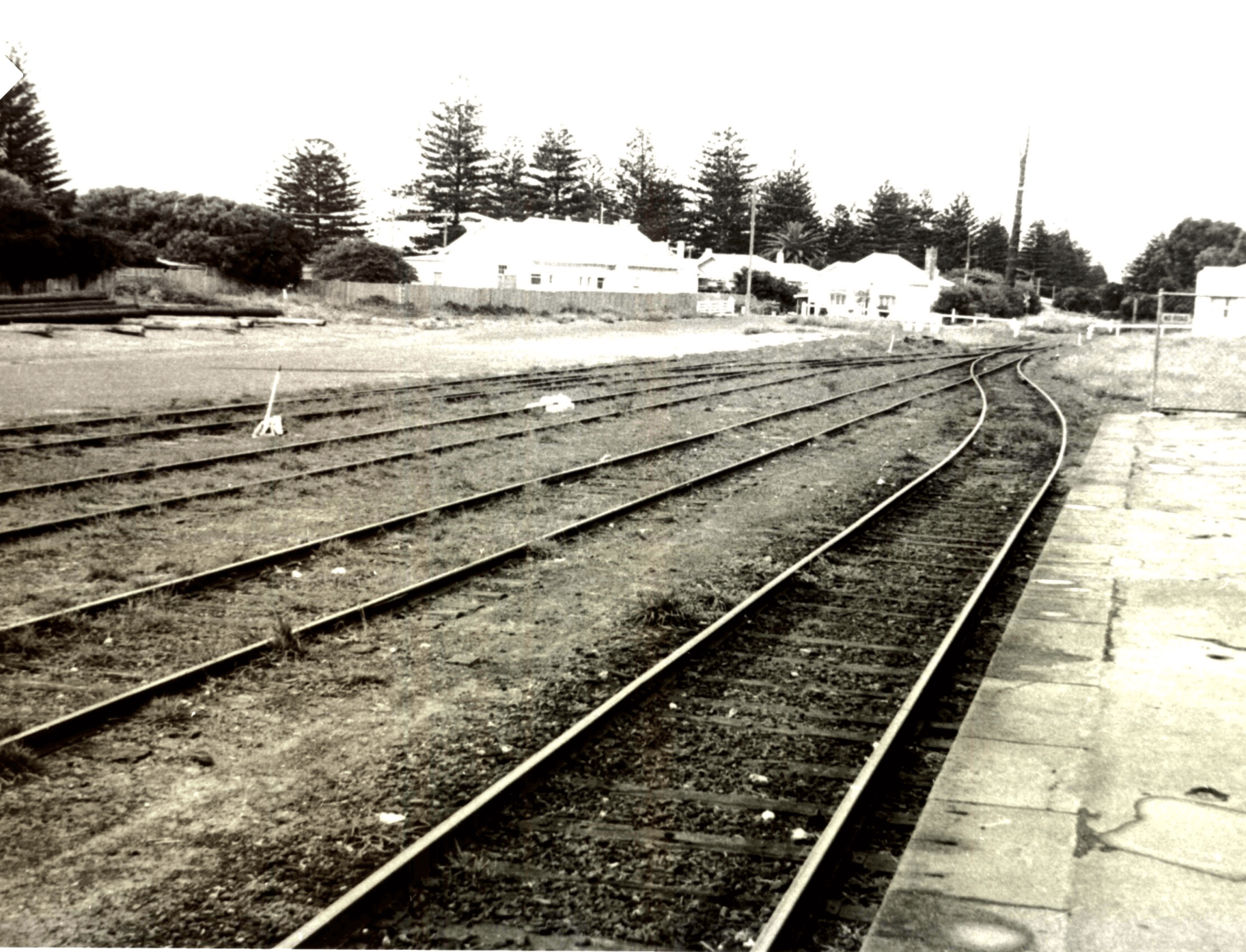 historical photo of old railway lines in port fairy